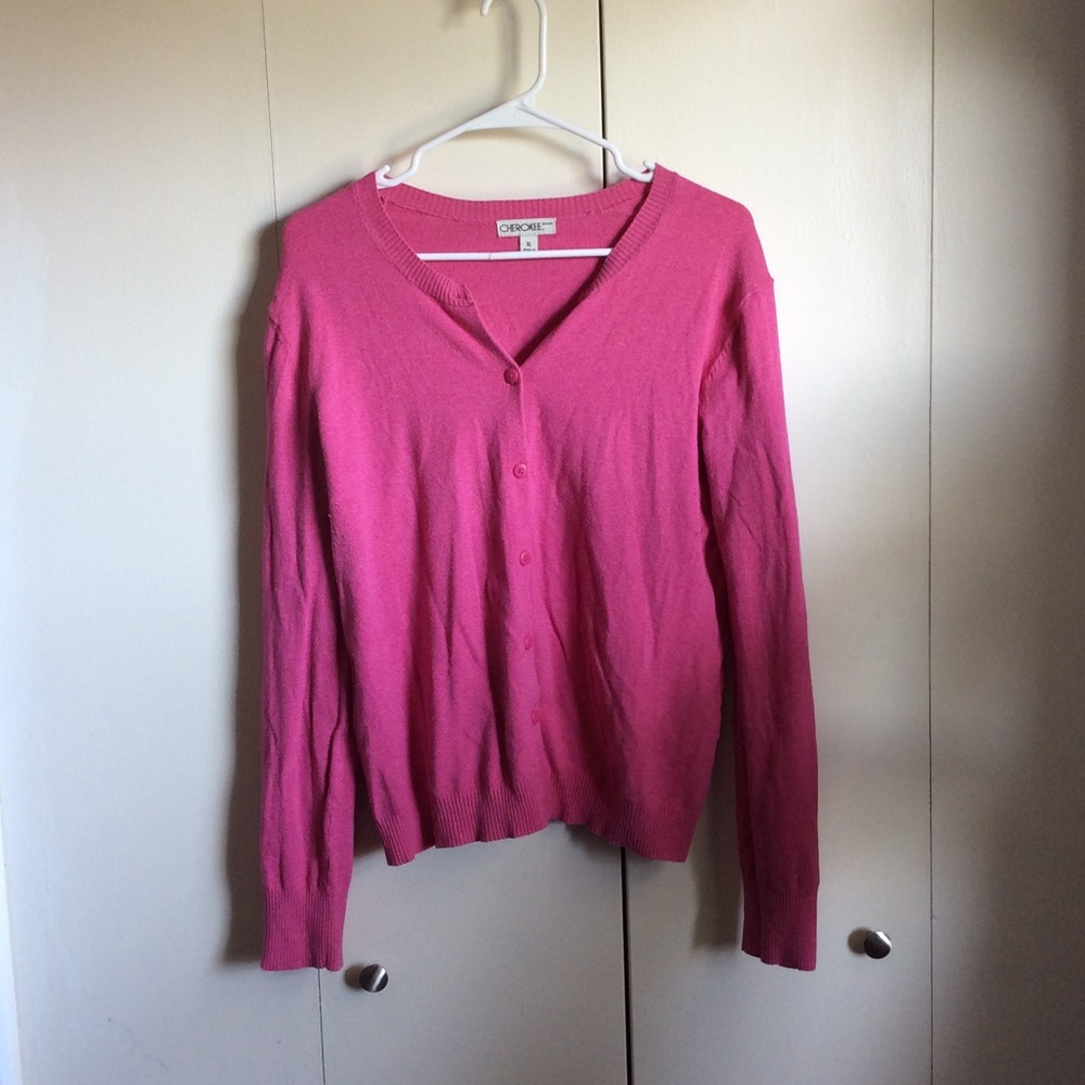 Pink Button Up Sweater